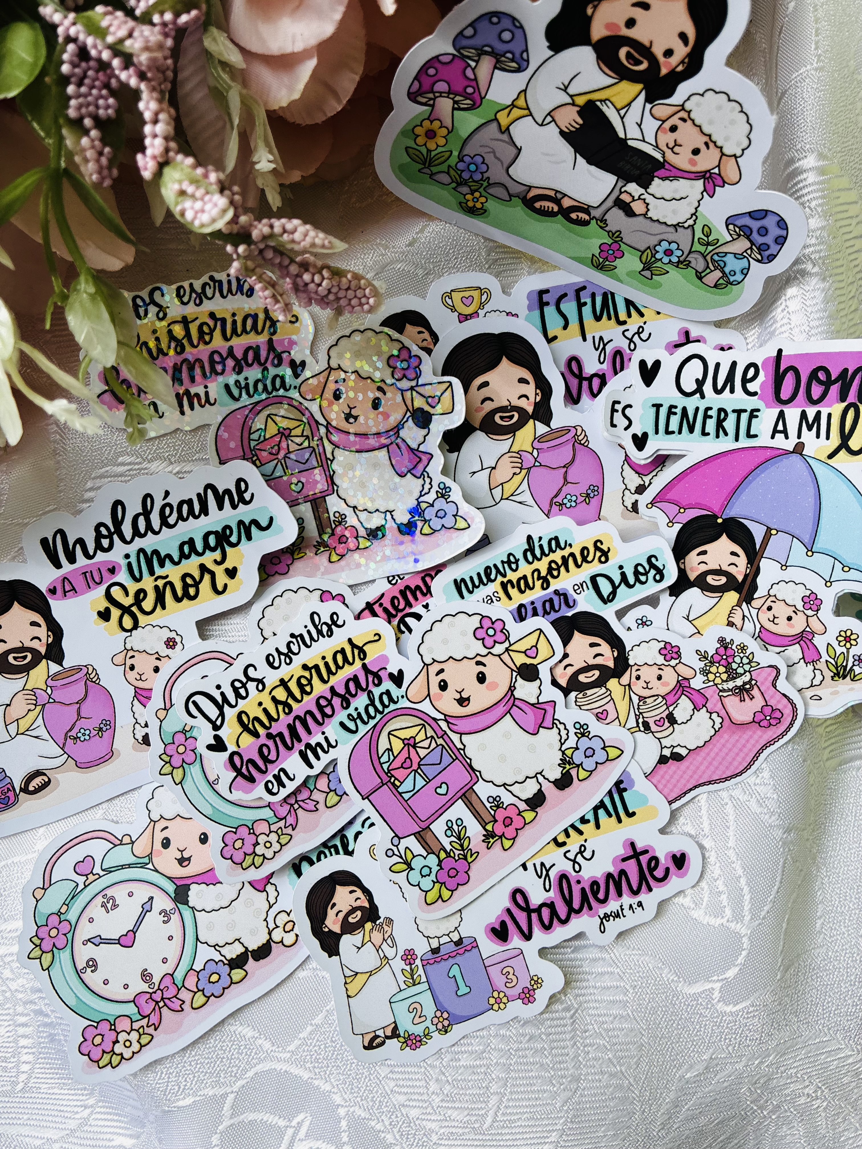 Bolsa de 7 stickers Jesús y la ovejita